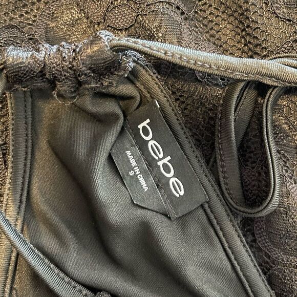 Bebe Black Lace Halter Midi Dress - Picture 14 of 15